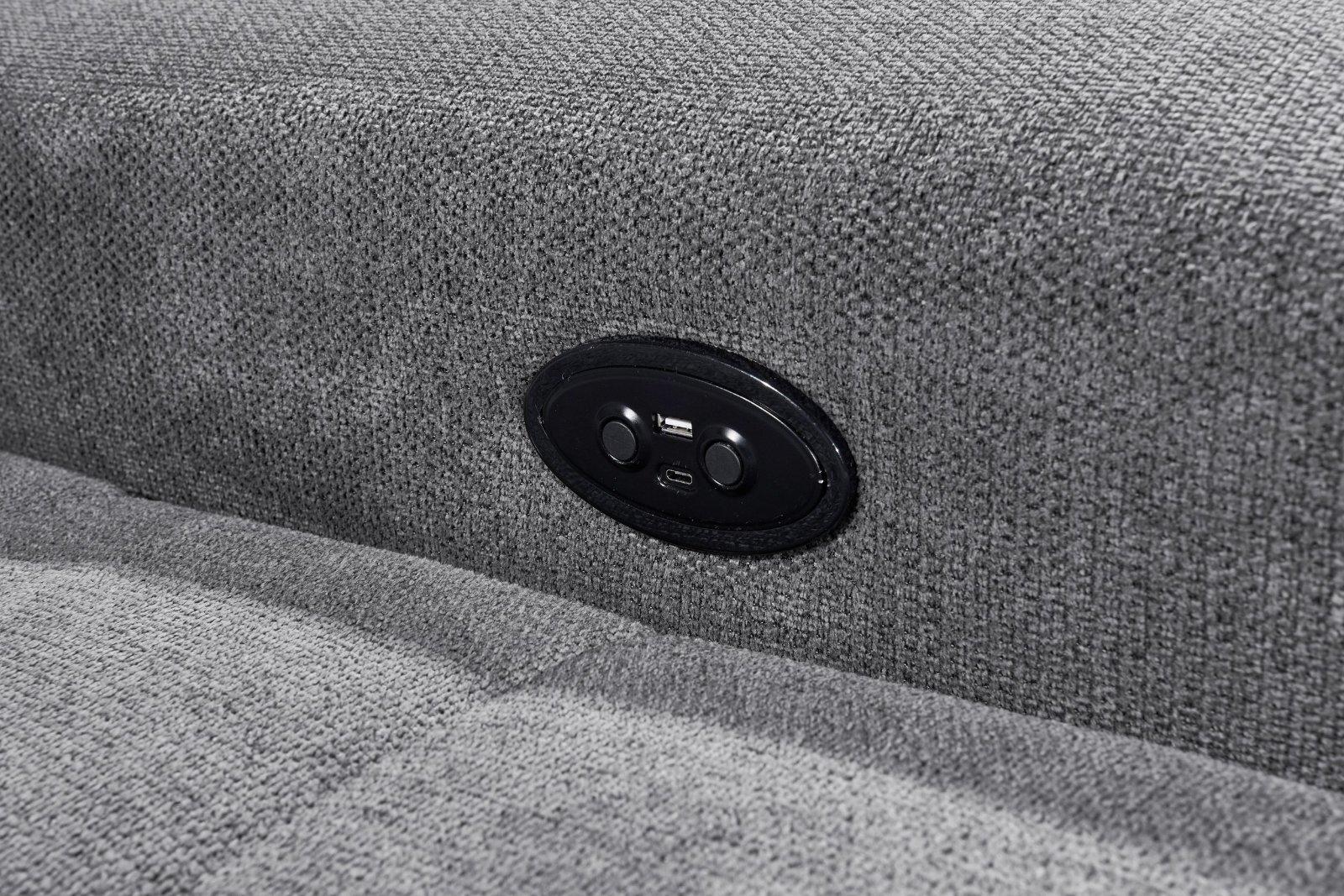 Ecksofa Rockdale, Sitztiefenverstellung, Bettkasten anthrazith