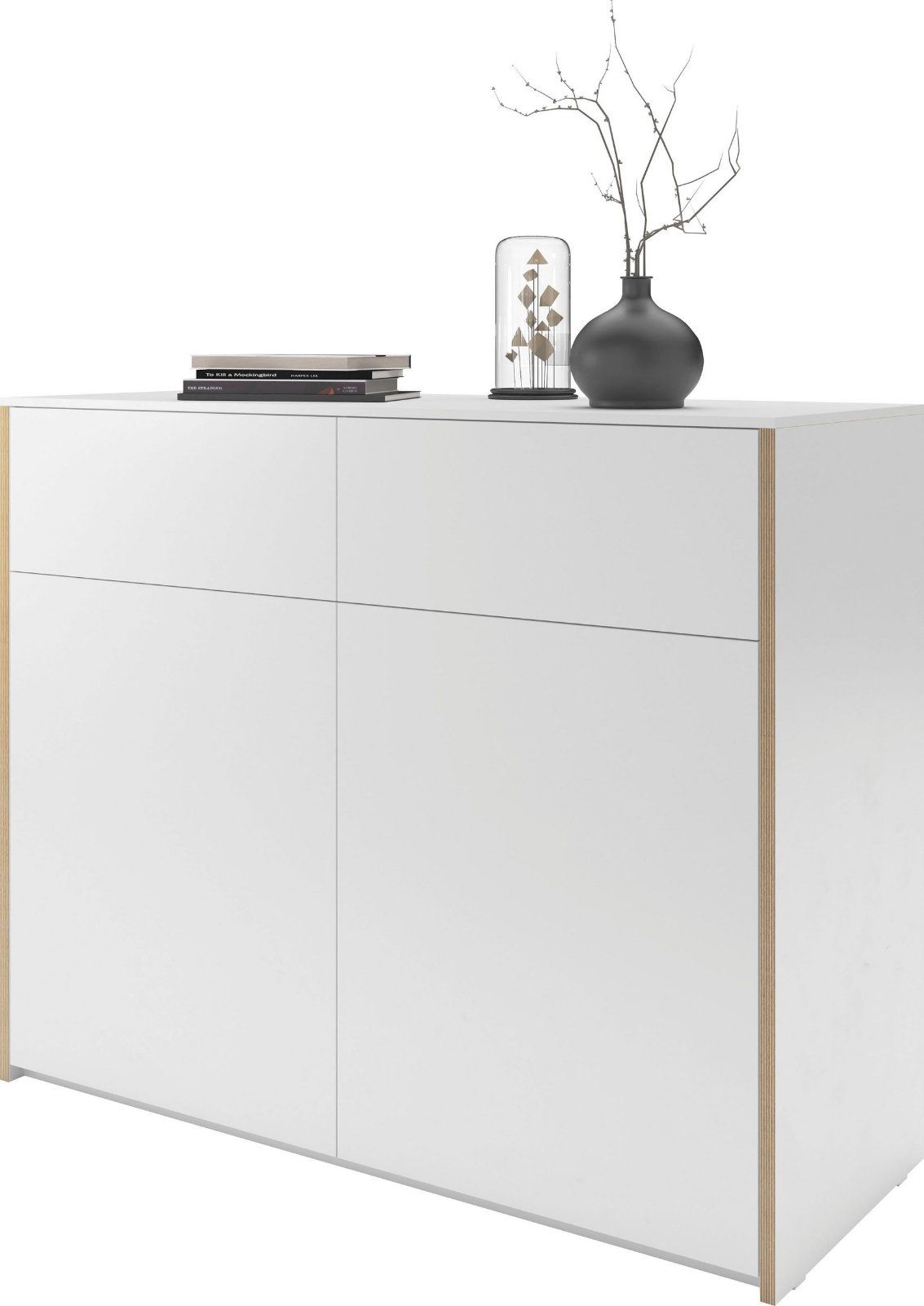 Müller SMALL LIVING Sideboard Modular Plus in weiß/birkefarben