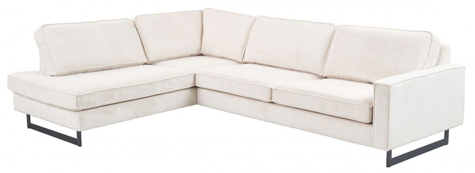 Places of Style Ecksofa Pinto, 290 cm in Cord creamfarben