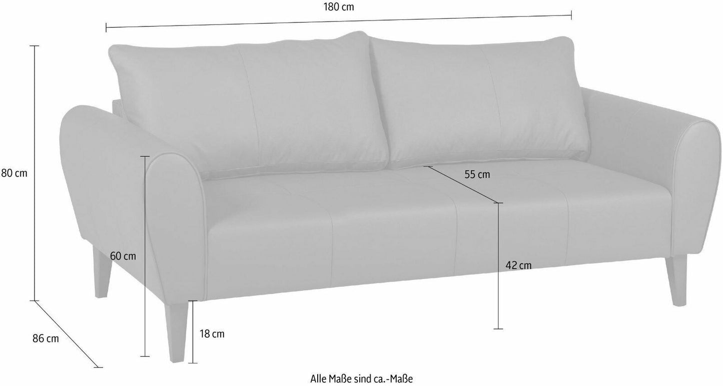 GEPADE 3-Sitzer Echtleder Farbe: Grau