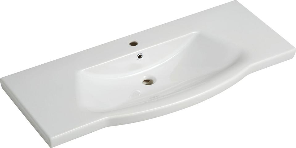 Badmöbel-Set 6005 Sprint mit LED 122 cm breit Weiß Hochglanz