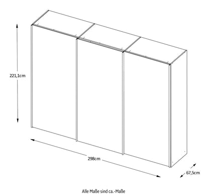 Schwebetürenschrank Sinfonie Plus Mit Spiegeltüre Vulkan Dekor