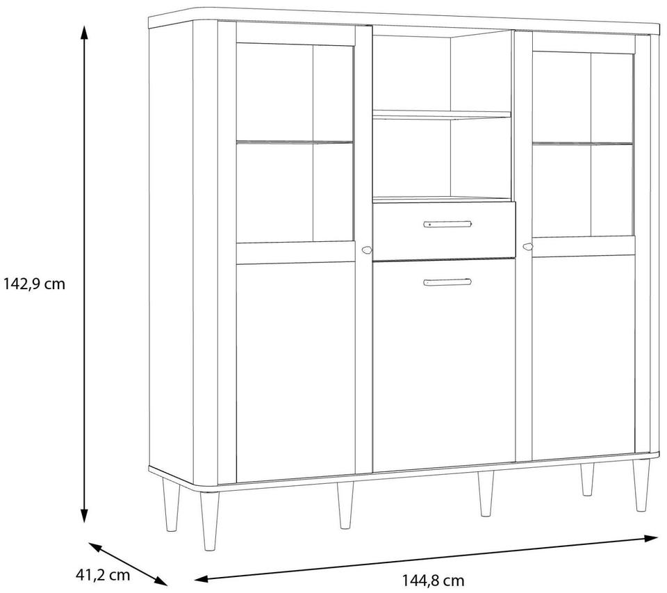 Vitrine »Lacetti« in Valencia Eiche / Sand
