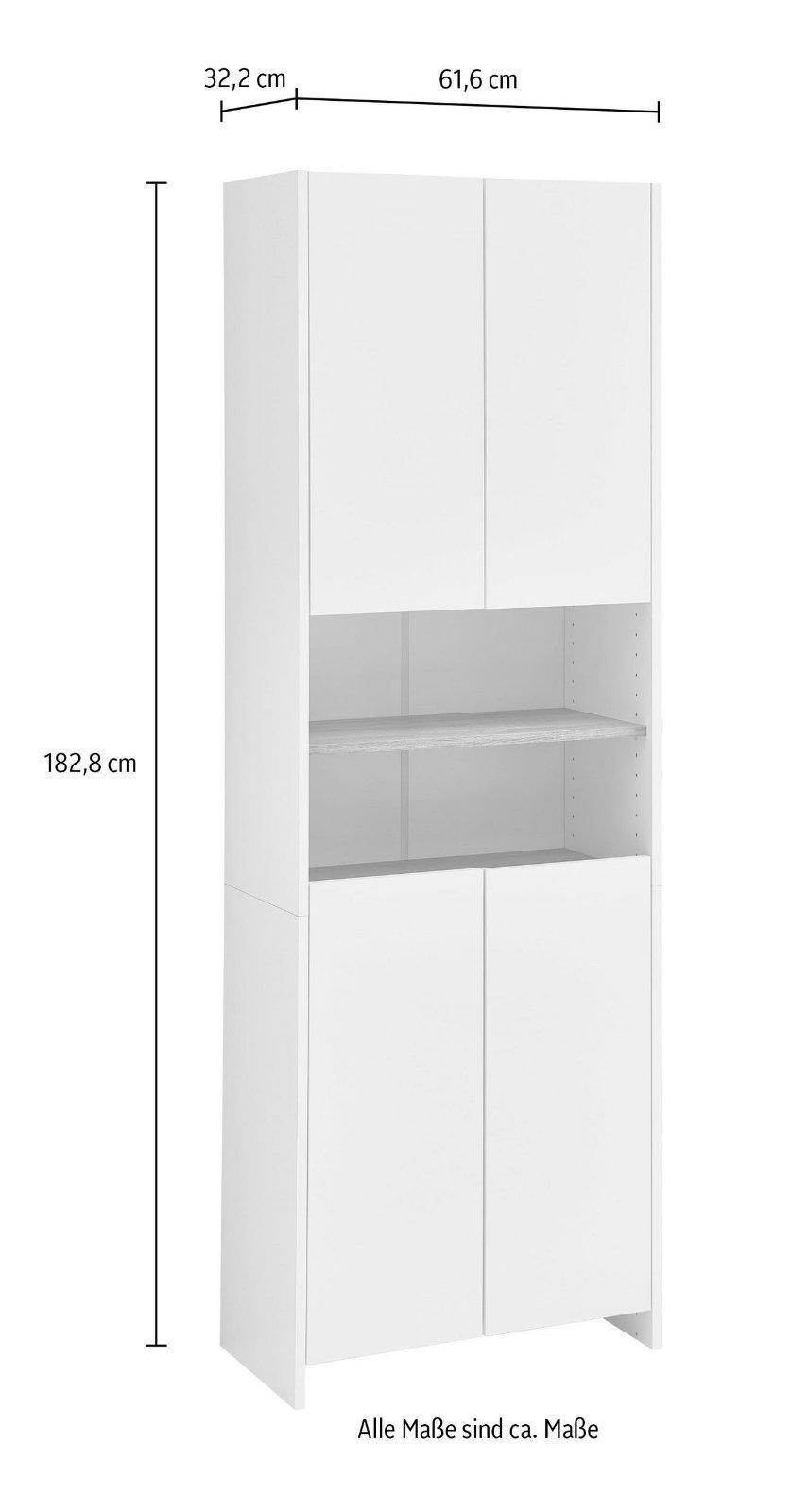 SAPHIR Hochschrank Quickset 100, Badschrank Weiß Glanz
