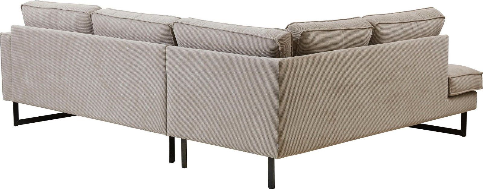 Places of Style Ecksofa »Bodilis« mit Cord Bezug hellgrau