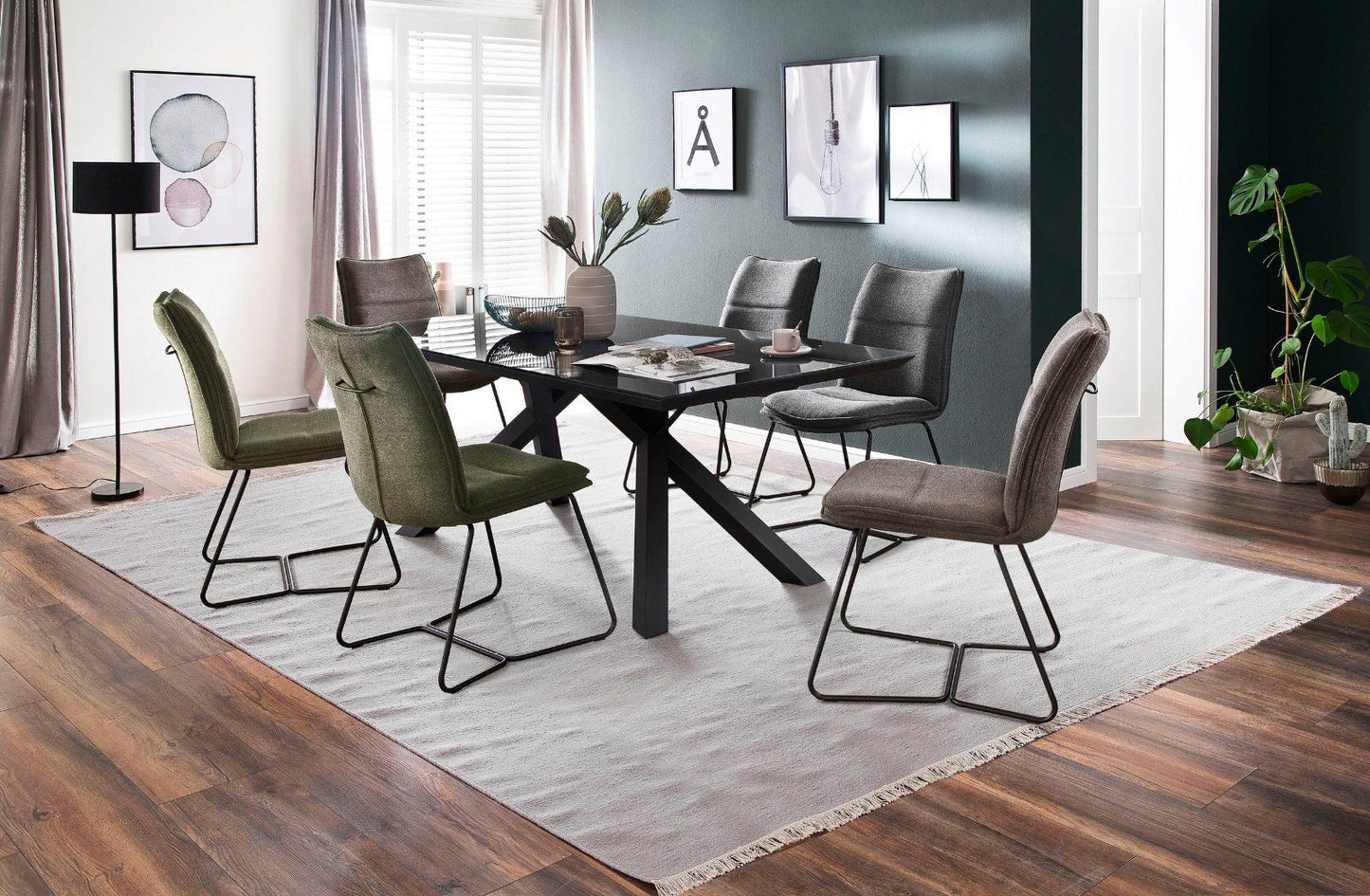 MCA furniture Esstisch Everett, mit Glasplatte 180x95cm