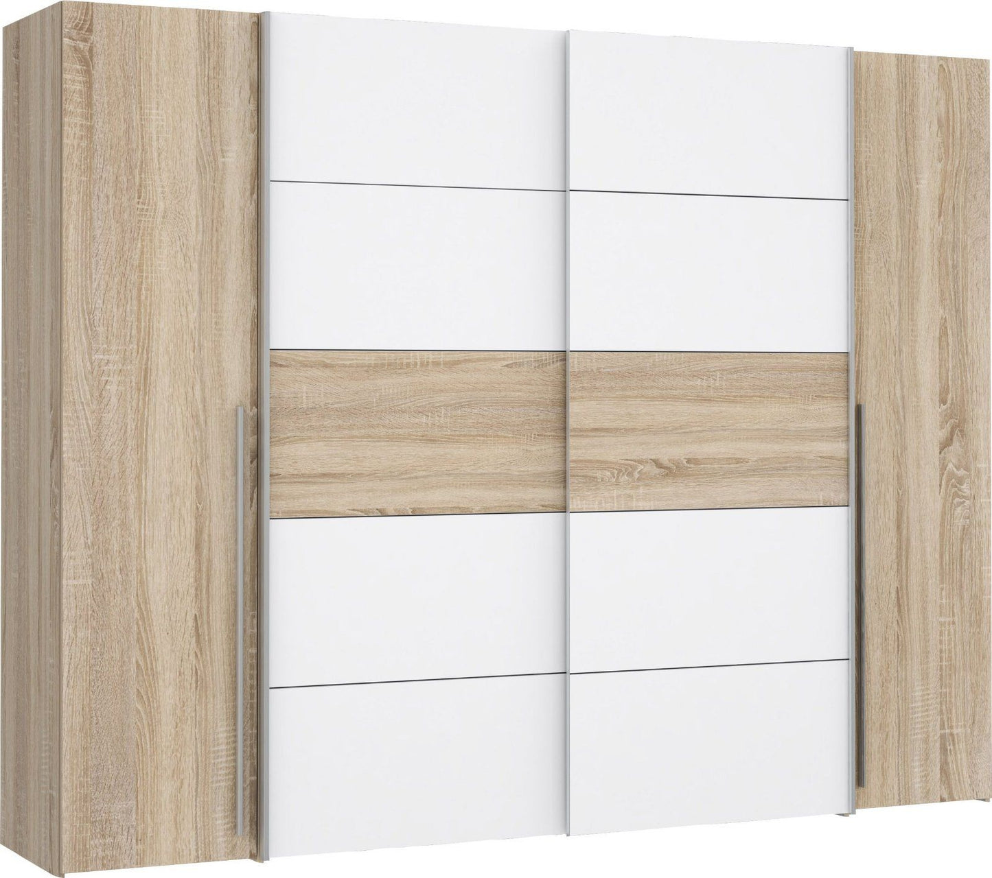 Dreh-/Schwebetürenschrank »Narago« Sonoma Eiche/Weiß