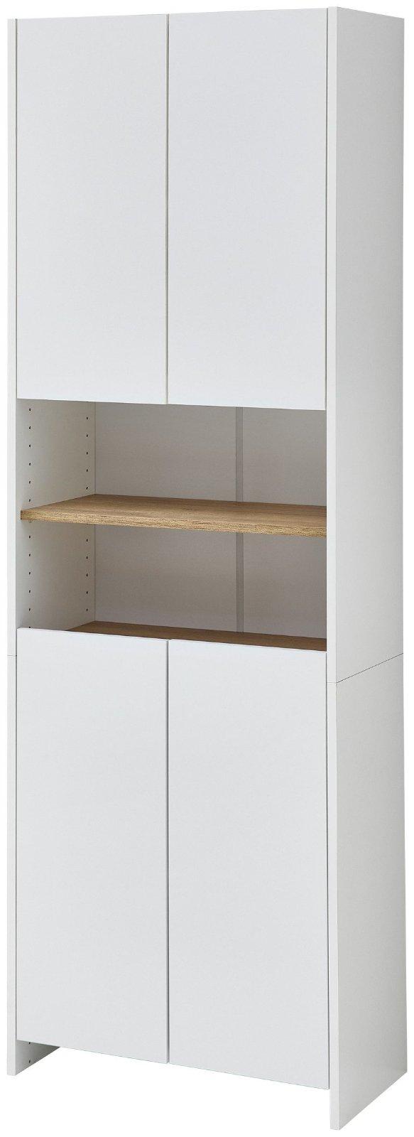 SAPHIR Hochschrank Quickset 100, Badschrank Weiß Glanz