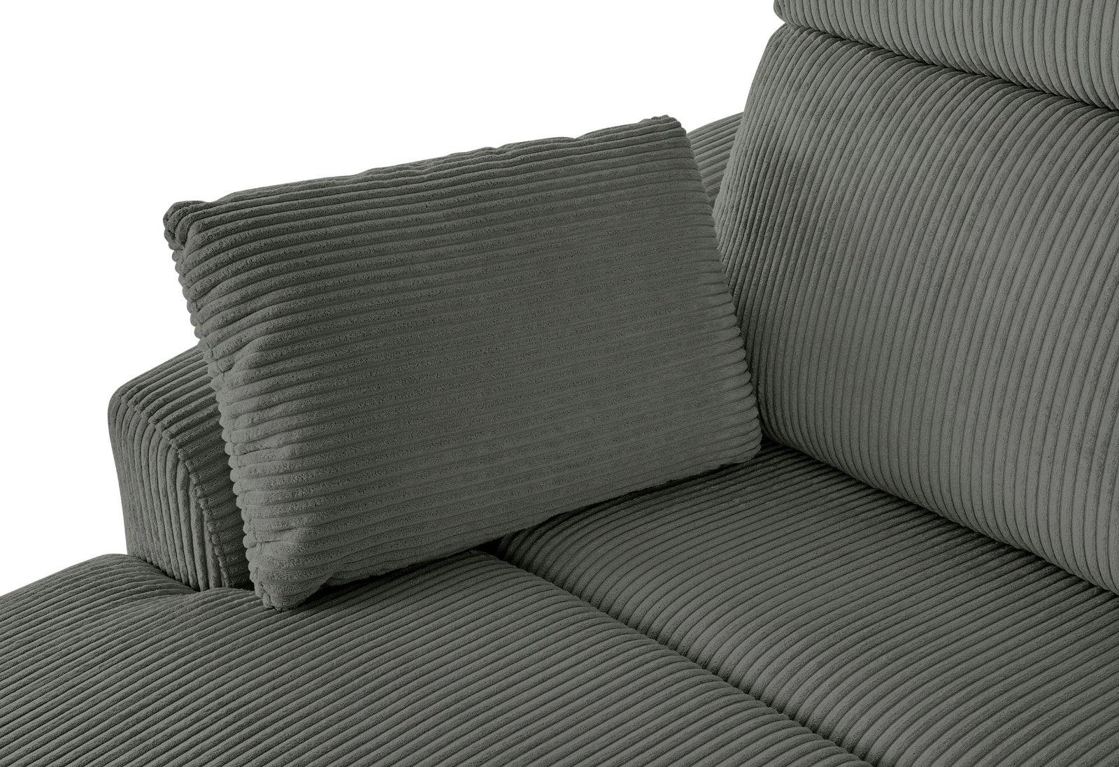 Ecksofa »JENNA« mit Relaxfunktion in anthrazit Federkern, Cord