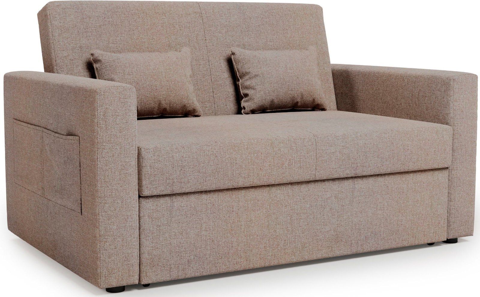 Schlafsofa Ravena mit Bettfunktion, Webstoff beige