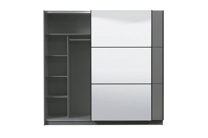 Schwebetürenschrank »Sierra« mit Spiegel in Graphite grau