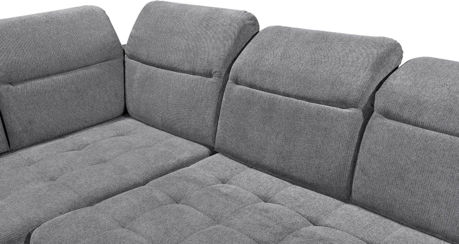 Ecksofa Rockdale, Sitztiefenverstellung, Bettkasten anthrazith