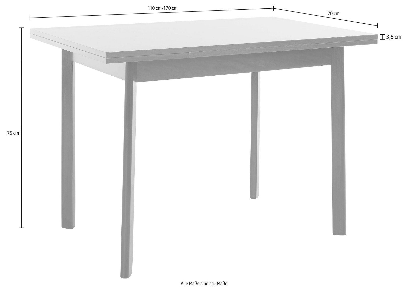 Esstisch »Paris«, Breite 110-170 cm mit Auszugsfunktion wenge