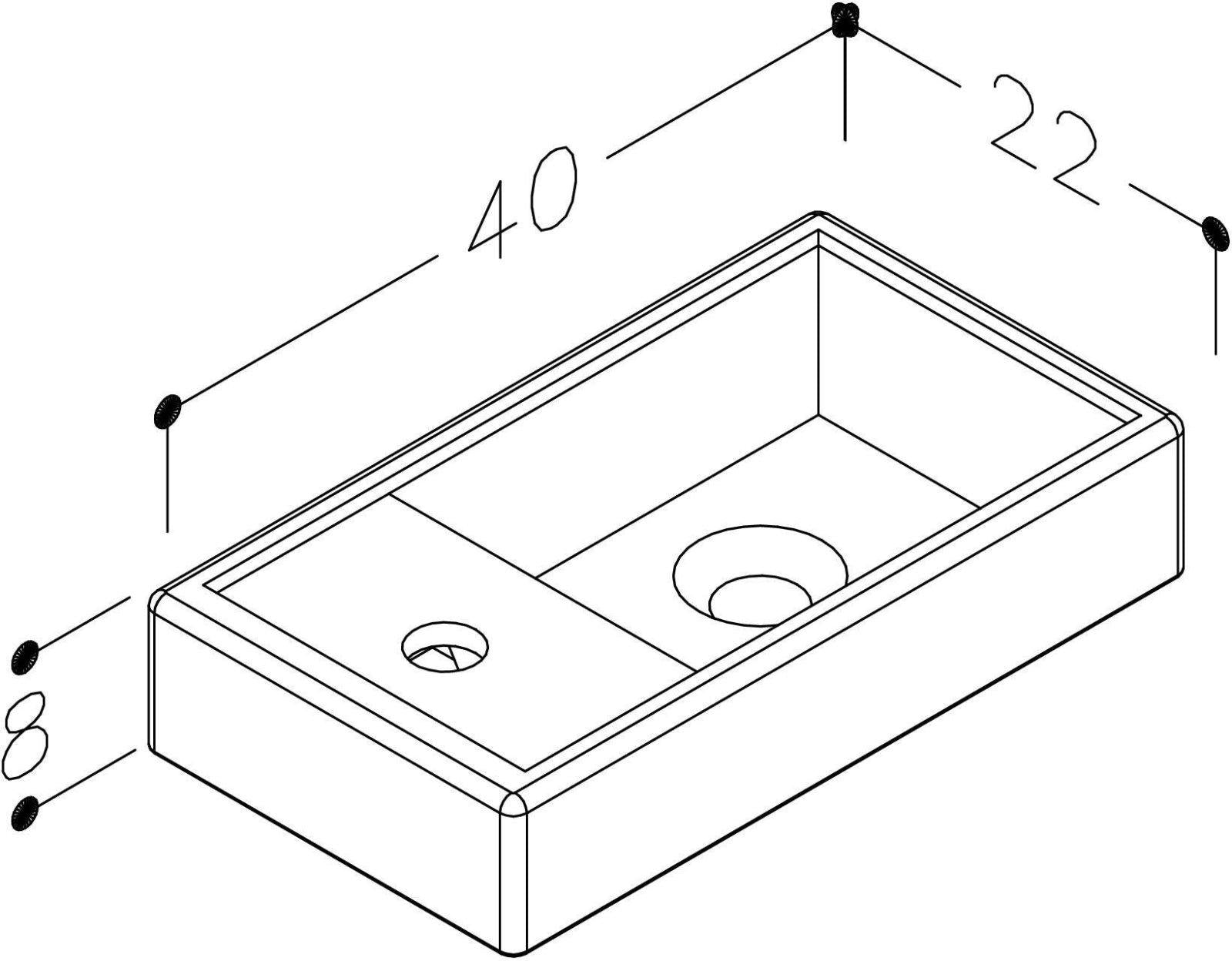 Waschtisch Mini Breite 40cm, mit Soft-Close-Funktion in graphite