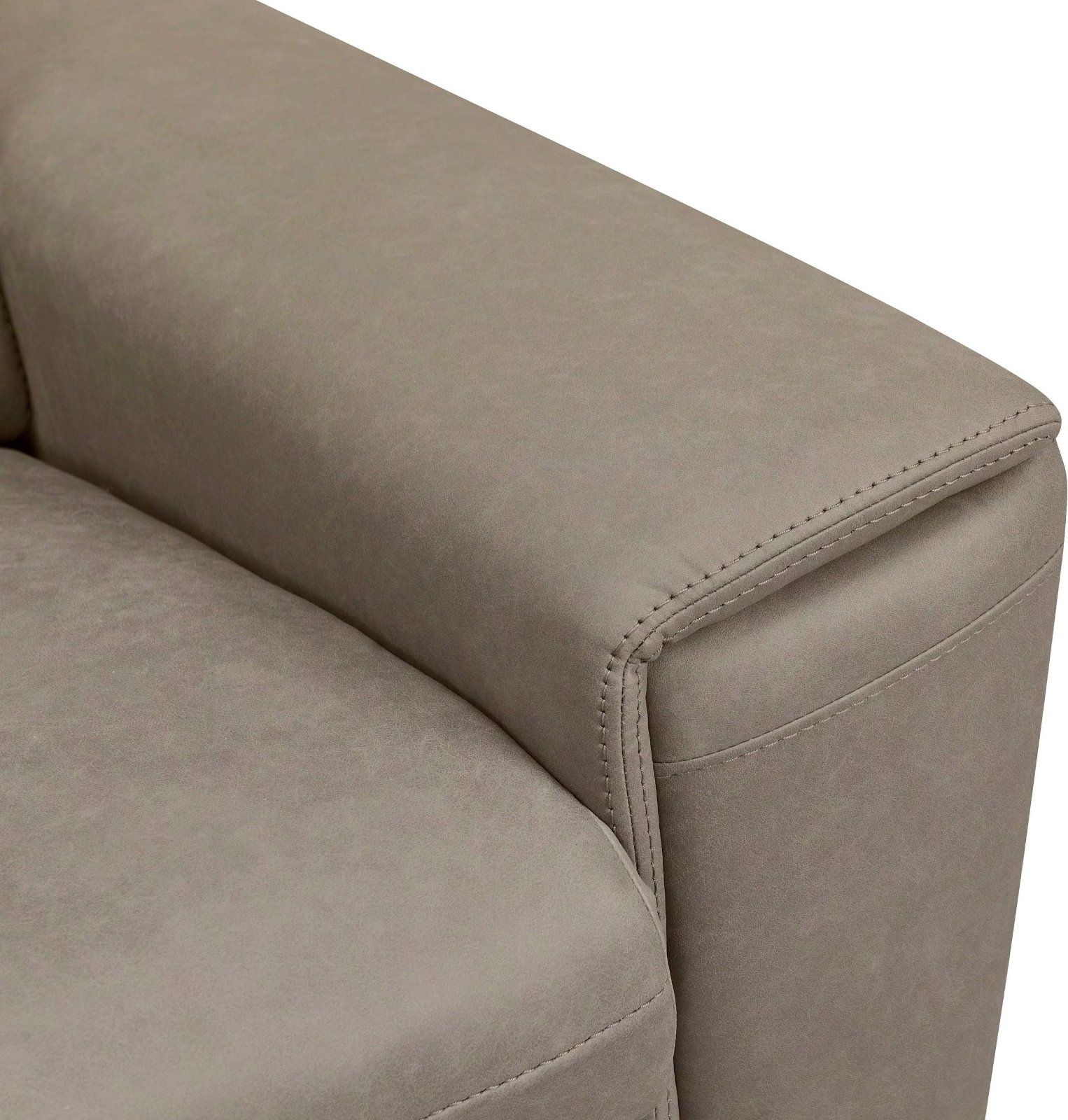 Ecksofa »Theron«, elektrische Relaxfunktion Lederoptik taupe