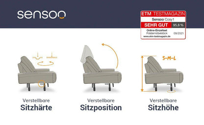 Sensoo Ecksofa »Cosy1«, verstellbare Sitzhärte - position - höhe
