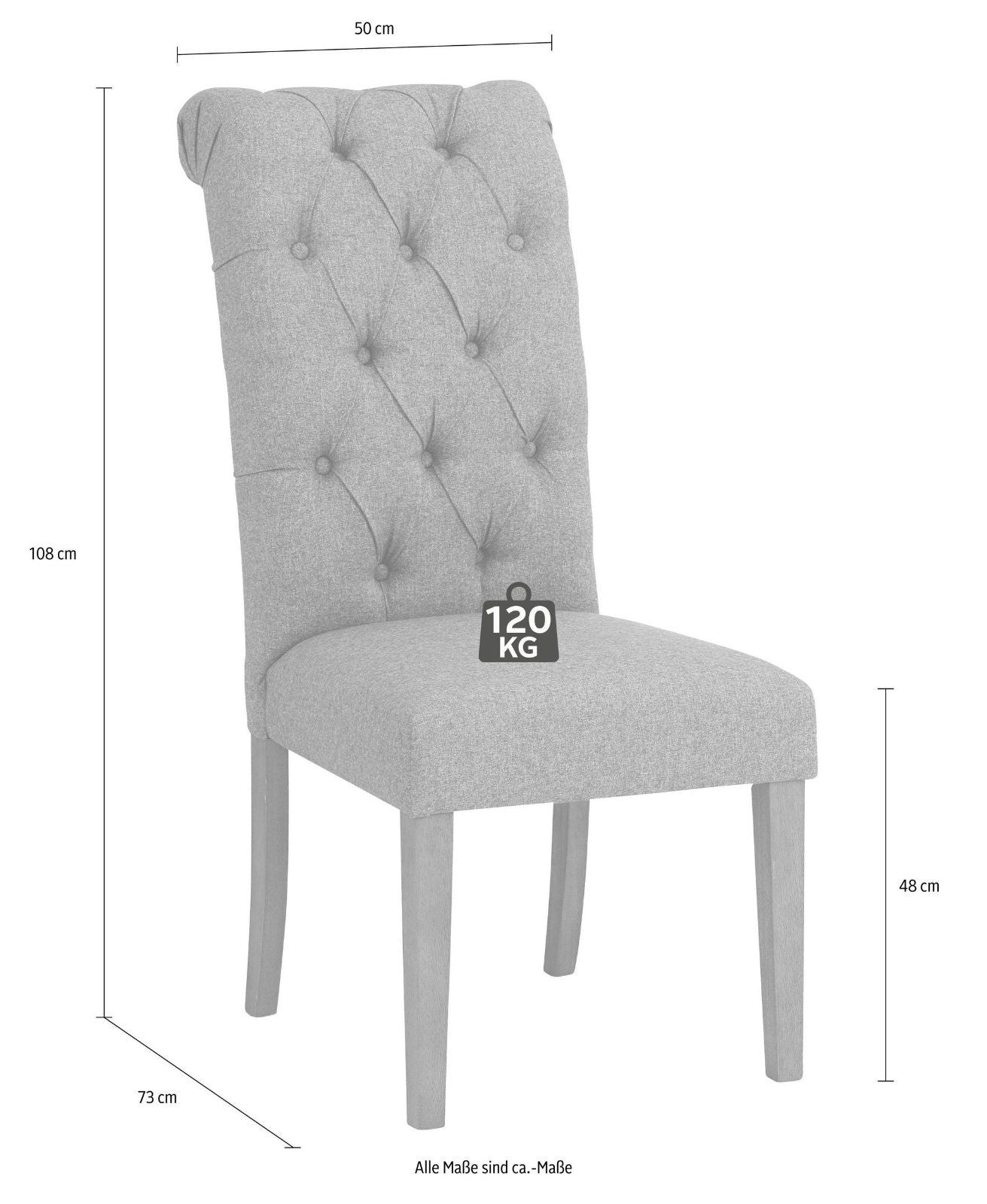 Esszimmerstuhl »Liao« 2er-Set Samtstoff creme