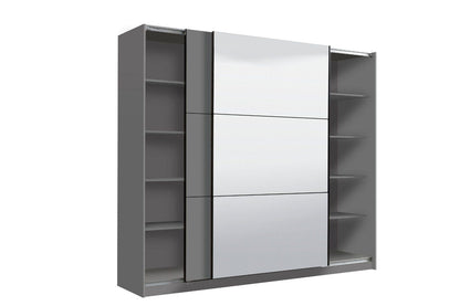 Schwebetürenschrank »Sierra« mit Spiegel in Graphite grau