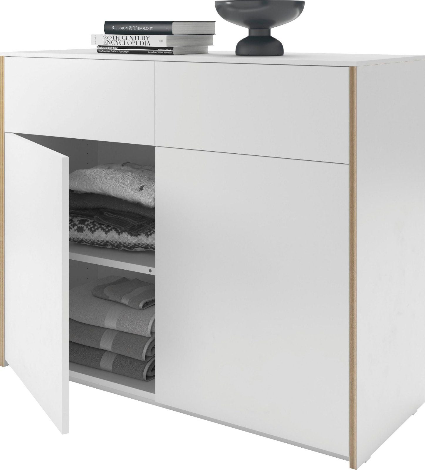 Müller SMALL LIVING Sideboard Modular Plus in weiß/birkefarben