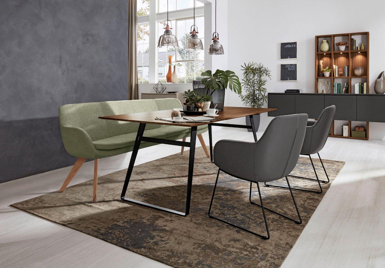 Musterring Essbank Tavia, Wildeiche massiv in olivfarben