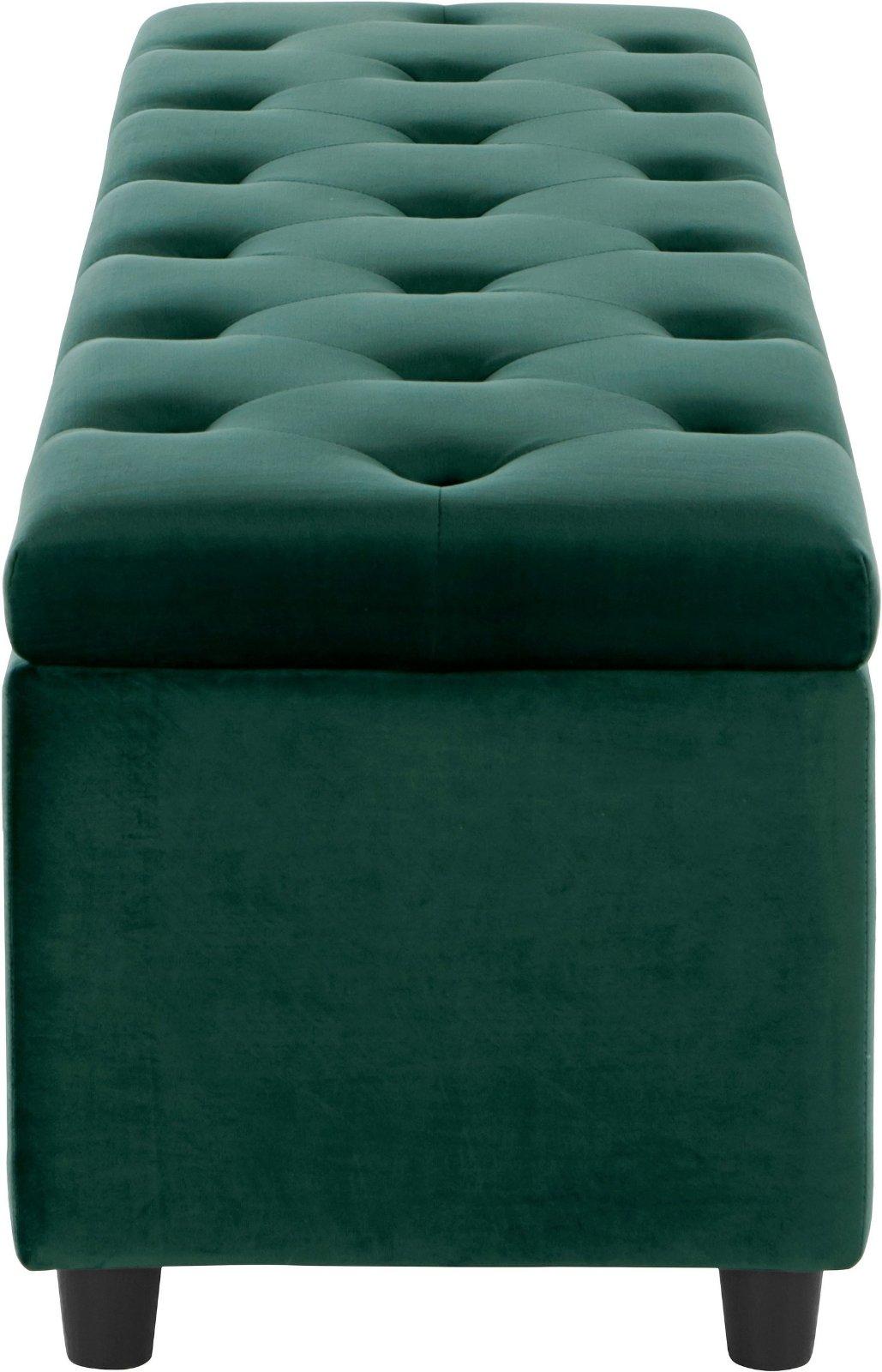 Bettbank Relaxy gesteppt, mit Staufach in grün