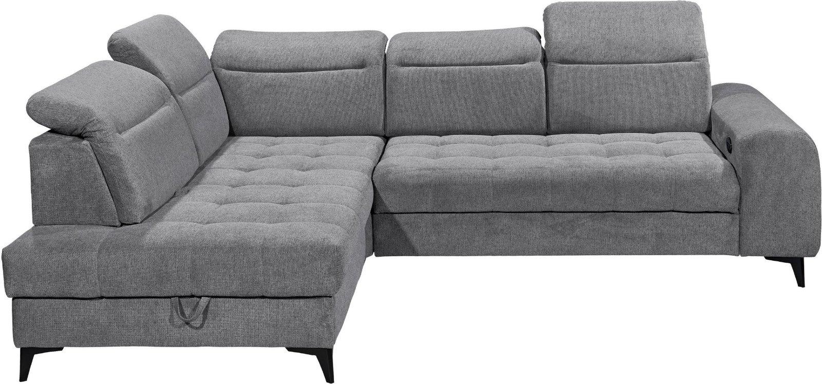 Ecksofa Rockdale, Sitztiefenverstellung, Bettkasten anthrazith