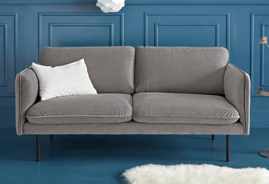 COUCH♥ 2-Sitzer »Levon« Samtvelours hellgrau mit Metallbeinen