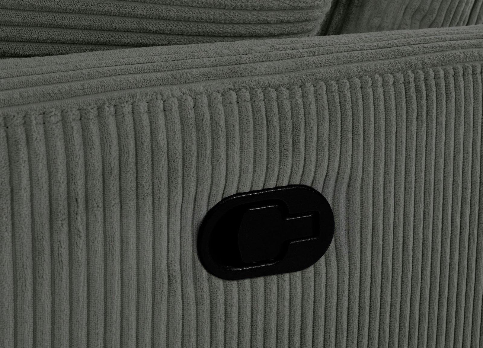 Ecksofa »JENNA« mit Relaxfunktion in anthrazit Federkern, Cord