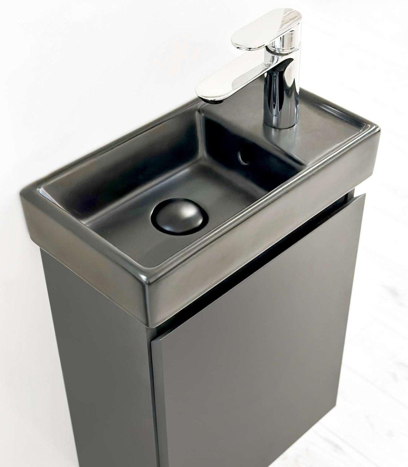 Waschtisch Mini Breite 40cm, mit Soft-Close-Funktion in graphite