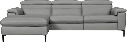 Ecksofa Sacramento elektrische Relaxfunktion Leder dunkelgrau