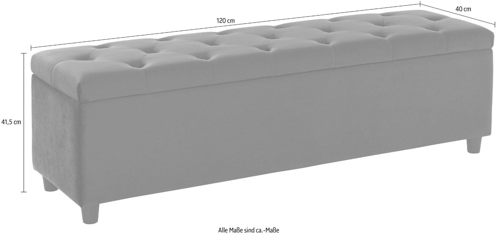 Bettbank Relaxy gesteppt, mit Staufach in grün