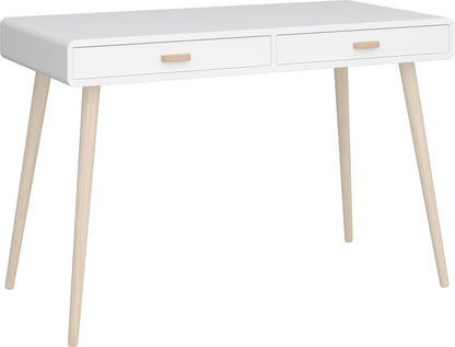 andas Schreibtisch Mino,skandinavischem Design, Weiss-Eiche natur