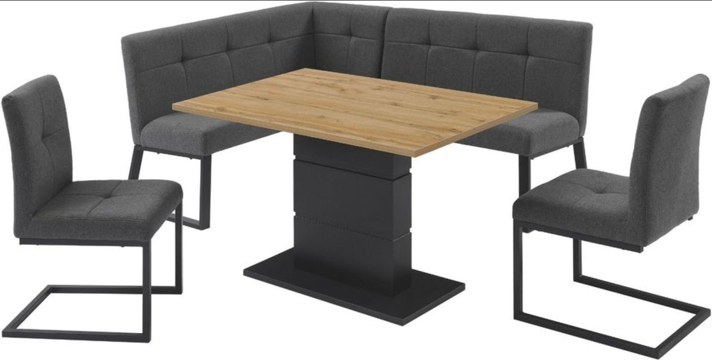 Eckbankgruppe Geranie Set 4 tlg. in struktur grau